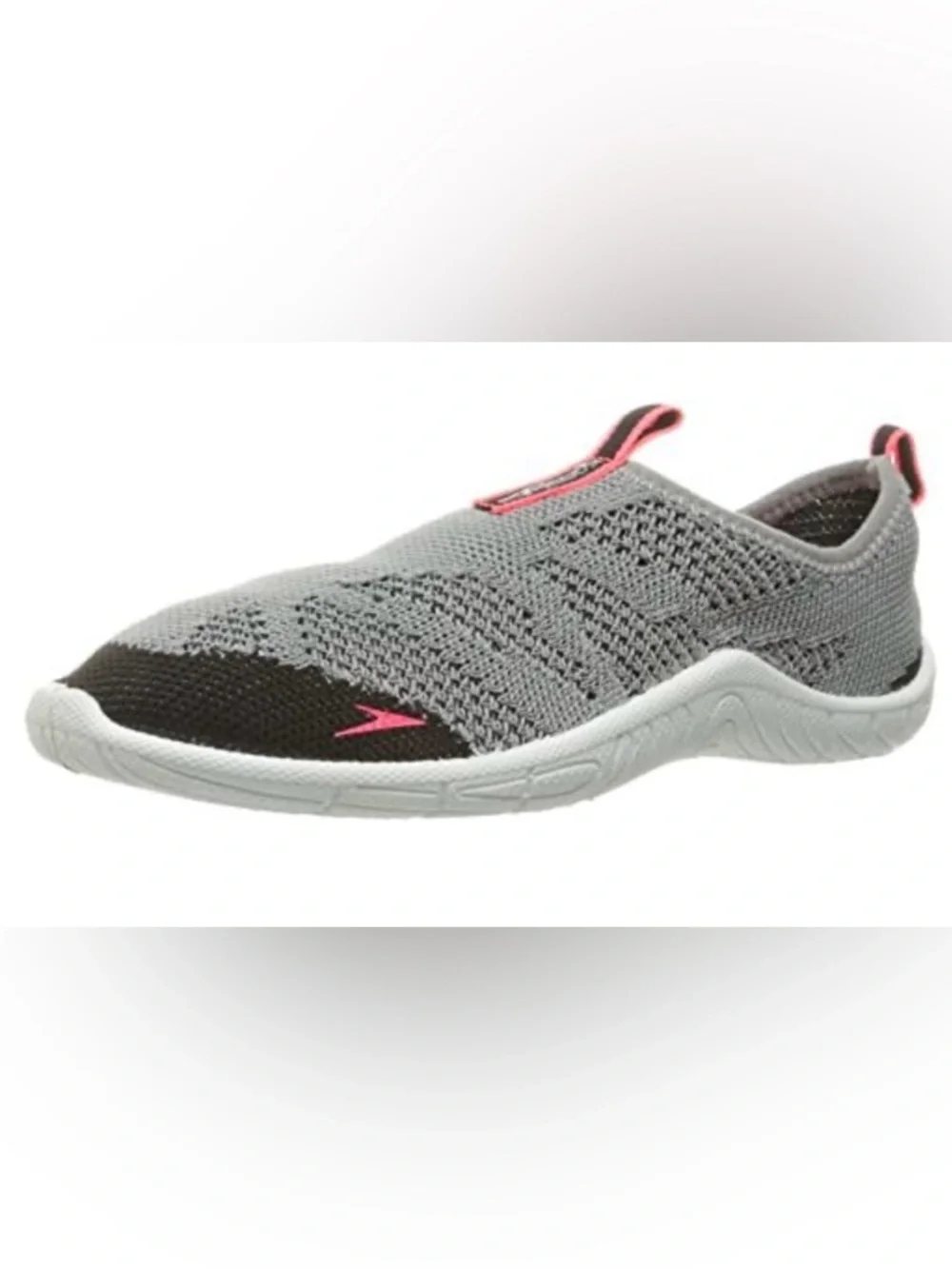 Speedo Womens Surf Knit Athletic Water Shoe Grey/Neon Orange Size 7 GUC